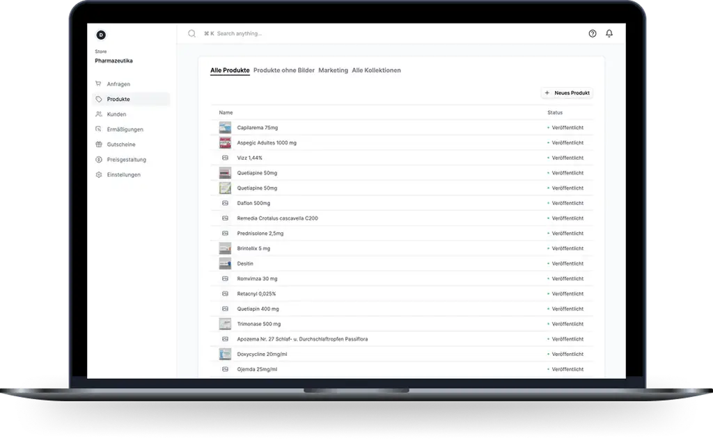 B2B-Shop für Apotheken mit SAP-Integration – Detail